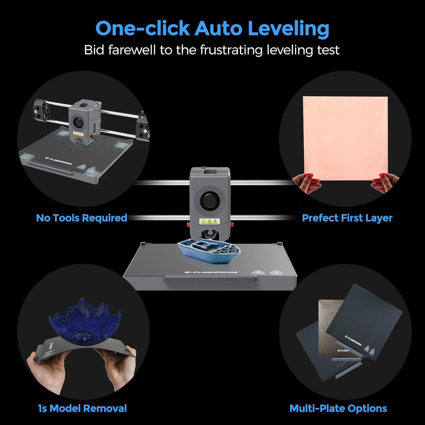 Adventurer 5M 3D Printer, Home Printer with Fully Auto Leveling, 600Mm/S High Speed Printing, 8.7 X 8.7 X 8.7'', Black